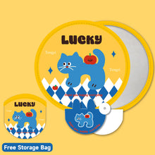 Load image into Gallery viewer, Cute Mini Folding Round Fan Portable Pocket Handheld Fan with Reflective Board Student Outdoor Photography Decor