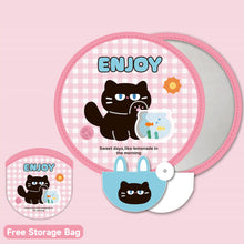 Load image into Gallery viewer, Cute Mini Folding Round Fan Portable Pocket Handheld Fan with Reflective Board Student Outdoor Photography Decor