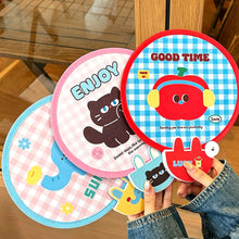 Load image into Gallery viewer, Cute Mini Folding Round Fan Portable Pocket Handheld Fan with Reflective Board Student Outdoor Photography Decor