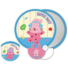 Load image into Gallery viewer, Cute Mini Folding Round Fan Portable Pocket Handheld Fan with Reflective Board Student Outdoor Photography Decor