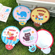 Load image into Gallery viewer, Cute Mini Folding Round Fan Portable Pocket Handheld Fan with Reflective Board Student Outdoor Photography Decor