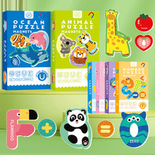 Load image into Gallery viewer, Kids Magnetic Stickers Puzzle Letters Numbers Fruits Dinosaur Animal Traffic Refrigerator Early Education Educational Toys