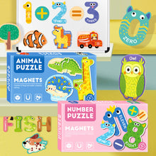 Load image into Gallery viewer, Kids Magnetic Stickers Puzzle Letters Numbers Fruits Dinosaur Animal Traffic Refrigerator Early Education Educational Toys