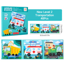 Load image into Gallery viewer, Portable Magnetic Puzzle Book Vehicle Ocean Dinosaur Jigsaw Montessori Early Education Travel Toy for Kids Age 3 4 5 6 7