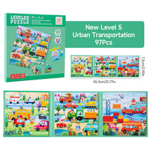 Load image into Gallery viewer, Portable Magnetic Puzzle Book Vehicle Ocean Dinosaur Jigsaw Montessori Early Education Travel Toy for Kids Age 3 4 5 6 7