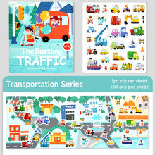 Load image into Gallery viewer, Kids Interactive Busy Book Animal Vehicle Sticker Matching Number Cognitive Early Education Activity Book