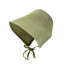 Load image into Gallery viewer, Women Linen Straw Regency Bonnet Hat Geometric Pattern Big Wide Brim Sun Hat Adjustable Lace Up Bow Beach Summer Outdoor Cap