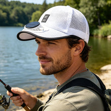 Load image into Gallery viewer, Solar Powered Baseball Cap with Fan USB Rechargeable Breathable Mesh Adjustable Sun Protection Cooling Hat Summer Outdoor Headwear