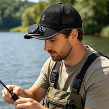 Load image into Gallery viewer, Solar Powered Baseball Cap with Fan USB Rechargeable Breathable Mesh Adjustable Sun Protection Cooling Hat Summer Outdoor Headwear