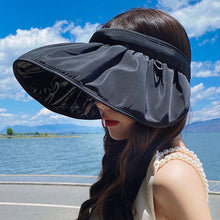 Load image into Gallery viewer, Women Foldable Wide Brim Sun Hat Adjustable UV Protection Breathable Roll-up Portable Outdoor Hiking Fishing Hat