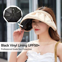 Load image into Gallery viewer, Women Foldable Wide Brim Sun Hat Adjustable UV Protection Breathable Roll-up Portable Outdoor Hiking Fishing Hat