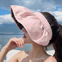 Load image into Gallery viewer, Women Foldable Wide Brim Sun Hat Adjustable UV Protection Breathable Roll-up Portable Outdoor Hiking Fishing Hat