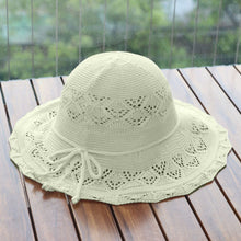 Load image into Gallery viewer, Korean Wave Brim Straw Hat Women Mesh Breathable Summer UV Protection Beach Sun Protection Hat