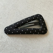 Load image into Gallery viewer, Girls White Polka Dot Triangle Hair Clips Fabric Bangs Side Barrettes Sweet School Style Hair Accessories Headwear