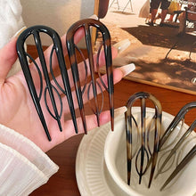 Load image into Gallery viewer, U-shaped Hair Stick Fork Wave Hairpin Simple Geometric Bun Maker Fashion Hairstyling Tools Women Hair Accessories