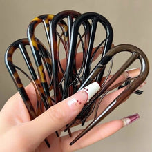 Load image into Gallery viewer, U-shaped Hair Stick Fork Wave Hairpin Simple Geometric Bun Maker Fashion Hairstyling Tools Women Hair Accessories