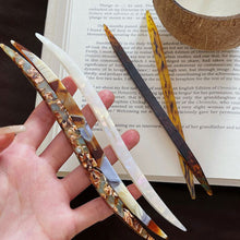 Load image into Gallery viewer, Women Acetate Willow Leaves Shape Hair Stick 18CM Simple Elegant Chinese French Style Hair Fork Strip Hairpin Daily Hairstyle Hair Accessories Headwear