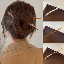 Load image into Gallery viewer, Women Acetate Willow Leaves Shape Hair Stick 18CM Simple Elegant Chinese French Style Hair Fork Strip Hairpin Daily Hairstyle Hair Accessories Headwear