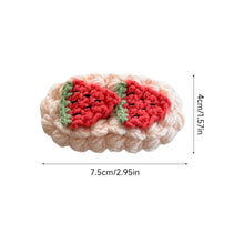 Load image into Gallery viewer, Handmade Wool Crochet Cartoon Fruit Hair Clip Sweet Cute Autumn Winter Bangs Side Broken Hair BB Clip Versatile Hair Accessories