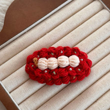 Load image into Gallery viewer, Handmade Wool Crochet Cartoon Fruit Hair Clip Sweet Cute Autumn Winter Bangs Side Broken Hair BB Clip Versatile Hair Accessories