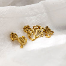 Load image into Gallery viewer, Gold Plated Heart Initial Alphabet Pendant A-Z Stainless Steel Custom Name DIY Jewelry Making Fashion Women Charm Gift