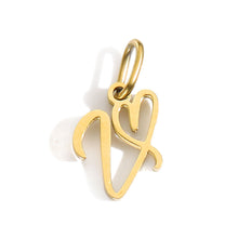 Load image into Gallery viewer, Gold Plated Heart Initial Alphabet Pendant A-Z Stainless Steel Custom Name DIY Jewelry Making Fashion Women Charm Gift