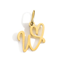 Load image into Gallery viewer, Gold Plated Heart Initial Alphabet Pendant A-Z Stainless Steel Custom Name DIY Jewelry Making Fashion Women Charm Gift