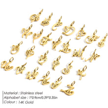 Load image into Gallery viewer, Gold Plated Heart Initial Alphabet Pendant A-Z Stainless Steel Custom Name DIY Jewelry Making Fashion Women Charm Gift