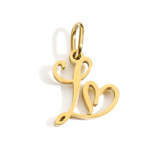 Load image into Gallery viewer, Gold Plated Heart Initial Alphabet Pendant A-Z Stainless Steel Custom Name DIY Jewelry Making Fashion Women Charm Gift