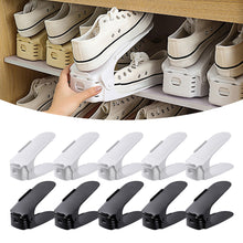 Load image into Gallery viewer, Plastic Shoe Rack 2-Layer Adjustable Shoe Storage Shelf for Narrow Spaces Shoe Holder Organizer for Entryway Bedroom Closet Dorm