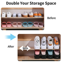 Load image into Gallery viewer, Plastic Shoe Rack 2-Layer Adjustable Shoe Storage Shelf for Narrow Spaces Shoe Holder Organizer for Entryway Bedroom Closet Dorm