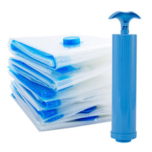 Load image into Gallery viewer, Heavy Duty Vacuum Storage Bags Hand Pump Large Transparent Clothes Quilt Compression Bags for Home Travel Space Saver Organizer