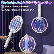Load image into Gallery viewer, Foldable USB Rechargeable Electric Mosquito Swatter with UV Mosquito Attracting Light Household Mosquito Killer