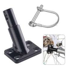 Load image into Gallery viewer, Bike Trailer Coupler With Buckle Durable Metal Practical Bicycle Attachment Hitch Angled Elbow Towing Head Mounting Adapter