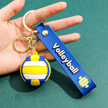 Load image into Gallery viewer, Creative Mini 3D Ball Keychain Silicone Football Basketball Volleyball Tennis Rugby Key Ring Bag Car Pendant Accessories Sports Souvenir Gift