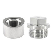 Load image into Gallery viewer, Universal Auto Parts Stainless Steel Oxygen Sensor Nut Weld Bung Plug Kit M18x1.5 O2 Sensor Adapter Curve Notched Nut Bung