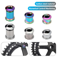 Load image into Gallery viewer, 5Pcs M8 Bicycle Threaded Crankset Bolts Single Double Triple Bicycle Chainring 6.5/8.5mm Height MTB Road Crankset Fixing Nuts