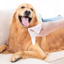 Load image into Gallery viewer, 80Pcs Pet Wipes Disposable 2-in-1 Cleaning Wipes for Dogs Cats Tear Stain Remover & Butt Cleaning Non-Woven Deodorizing Grooming Wipes
