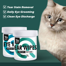 Load image into Gallery viewer, 50/150Pcs Pet Wipes Tear Stain Remover Ear Cleaner & Dental Wipes Disposable Non-Woven Dog Cat Eye Ear Oral Care Grooming Wipes