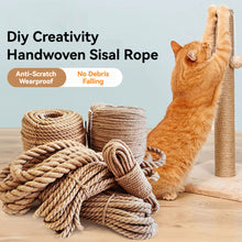 Load image into Gallery viewer, DIY Cat Scratch Post Replacement Sisal Rope Natural 4mm/6mm for Cat Tree Scratcher Stand Climbing Wrapping Rope Cat Supplies