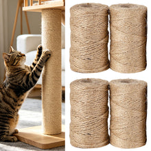 Load image into Gallery viewer, DIY Cat Scratch Post Replacement Sisal Rope Natural 2/2.5/3mm for Cat Tree Scratcher Stand Climbing Wrapping Rope Cat Supplies
