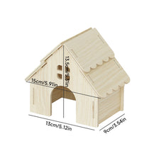 Load image into Gallery viewer, Wooden Hamster House Hideout Small Animal Hideaway Platform Ladder Climbing Toy Real Wood Cage Decor for Hamster Bird Parrot