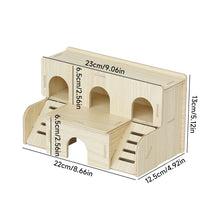 Load image into Gallery viewer, Wooden Hamster House Hideout Small Animal Hideaway Platform Ladder Climbing Toy Real Wood Cage Decor for Hamster Bird Parrot