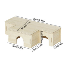 Load image into Gallery viewer, Wooden Hamster House Hideout Small Animal Hideaway Platform Ladder Climbing Toy Real Wood Cage Decor for Hamster Bird Parrot