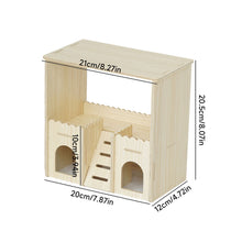 Load image into Gallery viewer, Wooden Hamster House Hideout Small Animal Hideaway Platform Ladder Climbing Toy Real Wood Cage Decor for Hamster Bird Parrot