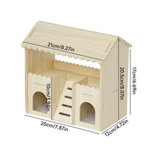 Load image into Gallery viewer, Wooden Hamster House Hideout Small Animal Hideaway Platform Ladder Climbing Toy Real Wood Cage Decor for Hamster Bird Parrot
