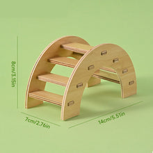 Load image into Gallery viewer, Wooden Hamster House Hideout Small Animal Hideaway Platform Ladder Climbing Toy Real Wood Cage Decor for Hamster Bird Parrot