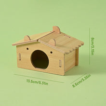 Load image into Gallery viewer, Wooden Hamster House Hideout Small Animal Hideaway Platform Ladder Climbing Toy Real Wood Cage Decor for Hamster Bird Parrot