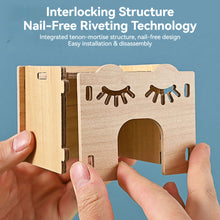 Load image into Gallery viewer, Wooden Hamster House Hideout Small Animal Hideaway Platform Ladder Climbing Toy Real Wood Cage Decor for Hamster Bird Parrot