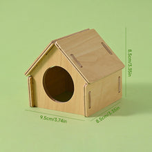 Load image into Gallery viewer, Wooden Hamster House Hideout Small Animal Hideaway Platform Ladder Climbing Toy Real Wood Cage Decor for Hamster Bird Parrot